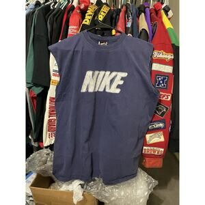 Size L- VTG Nike Spell Out Center Logo T-Shirt Sleeveless